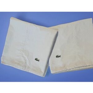 Lacoste King Pillowcase Set Pale Gray Lightweight 100% Cotton Muslin 40”x 19”